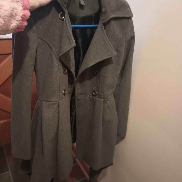 VENUS Gray Shark Tooth Hem Coat - Picture 2 of 4